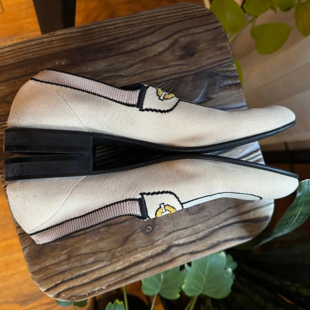 Marni Mens Knit Trompe L'oeil Chain‎ Loafers Cream Black Made in Italy Size 43